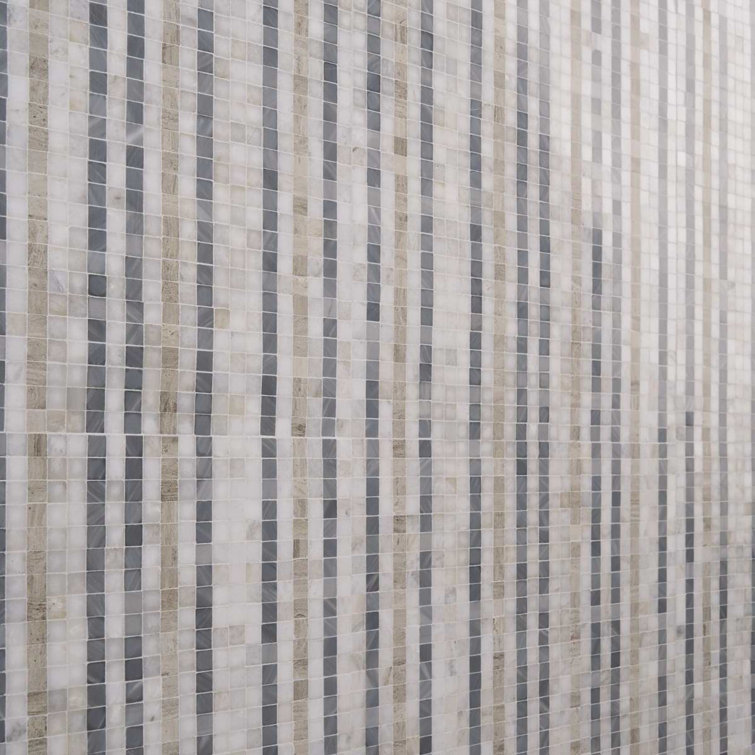 Atomic 12" x 12" Beige Marble Mosaic Tile