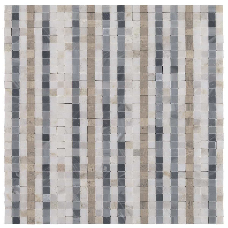 Atomic 12" x 12" Beige Marble Mosaic Tile