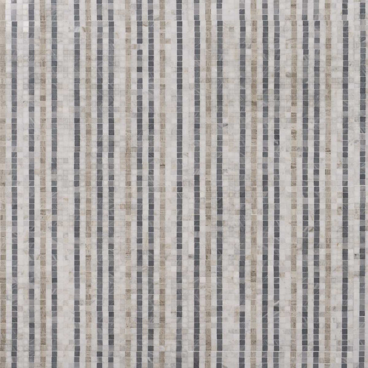 Atomic 12" x 12" Beige Marble Mosaic Tile