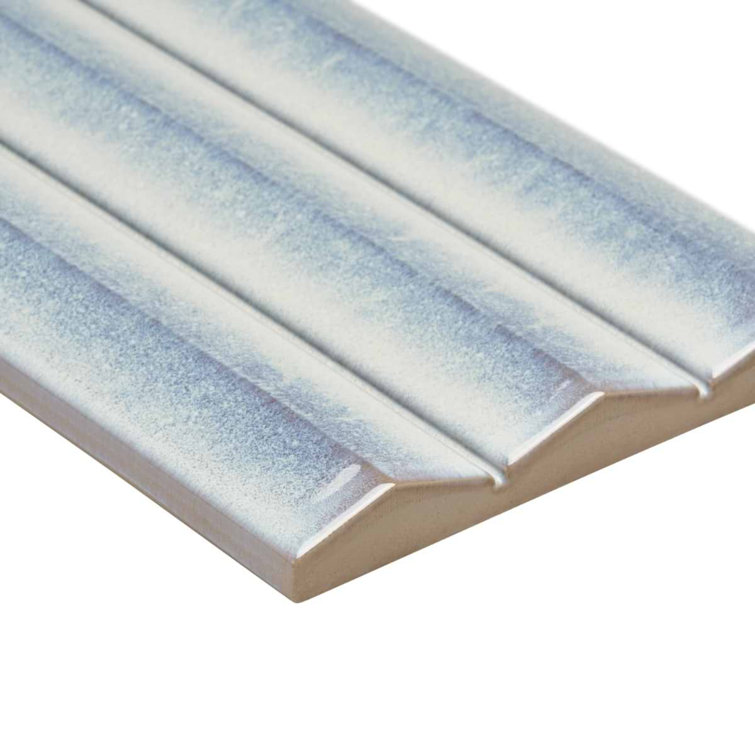Apex Iris White 5" x 16" 3D Polished Porcelain Wall Tile