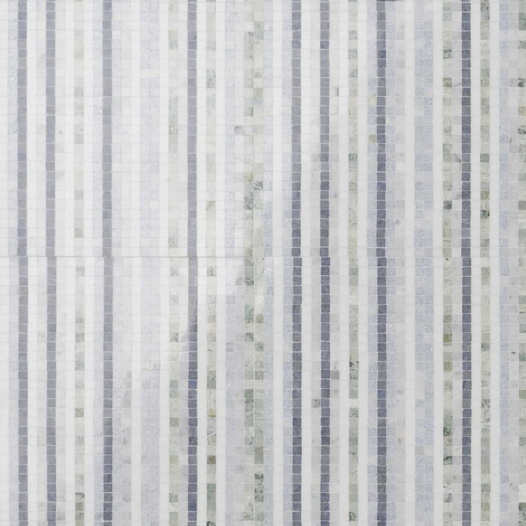 Sky Blue 12" x 12" Polished Marble Mosaic Tile