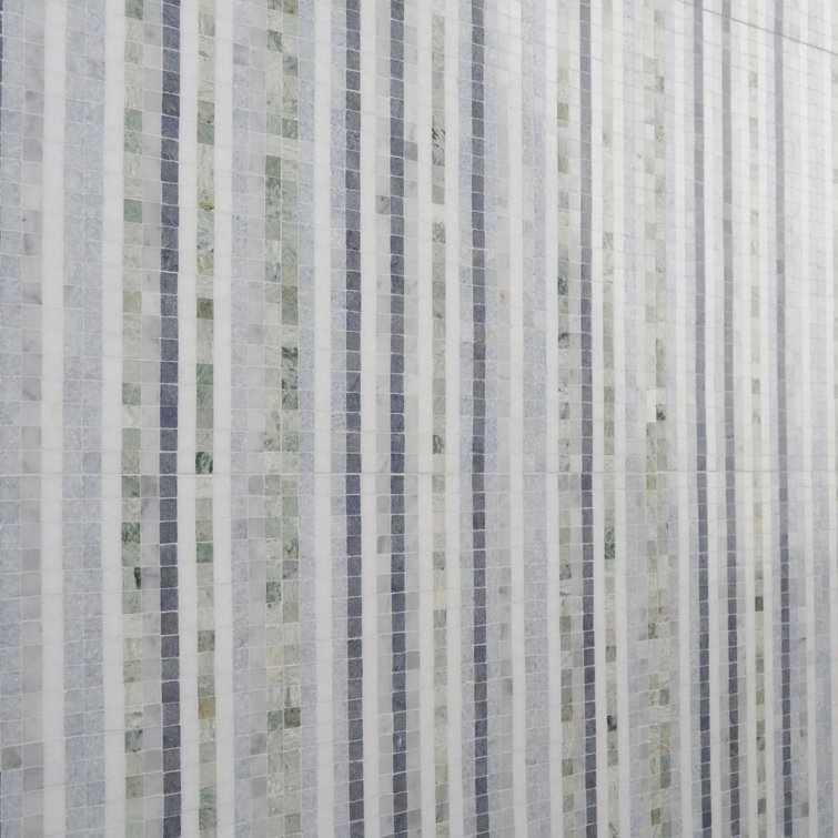 Sky Blue 12" x 12" Polished Marble Mosaic Tile