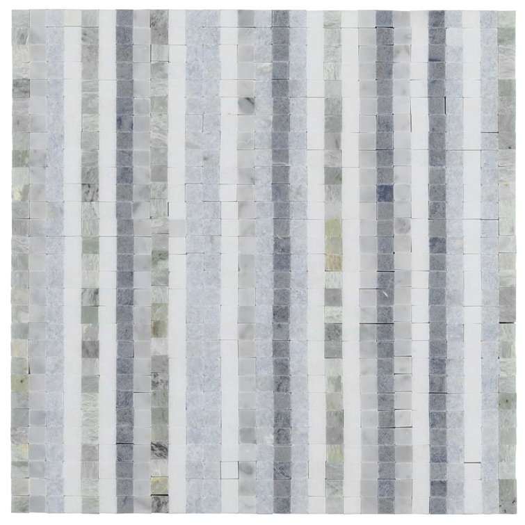Sky Blue 12" x 12" Polished Marble Mosaic Tile