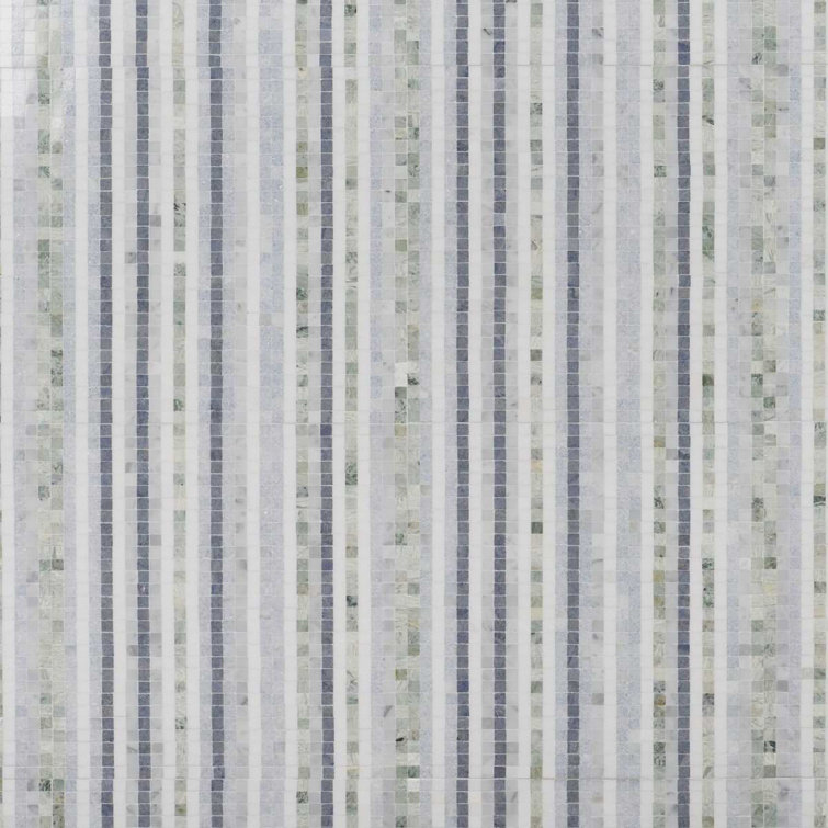 Sky Blue 12" x 12" Polished Marble Mosaic Tile
