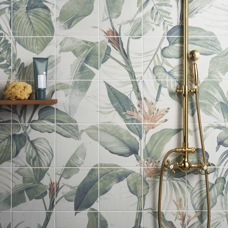 Spring Botanical Matte Porcelain 8" x 8" Tile Mural