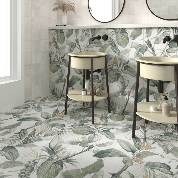 Spring Botanical Matte Porcelain 8" x 8" Tile Mural