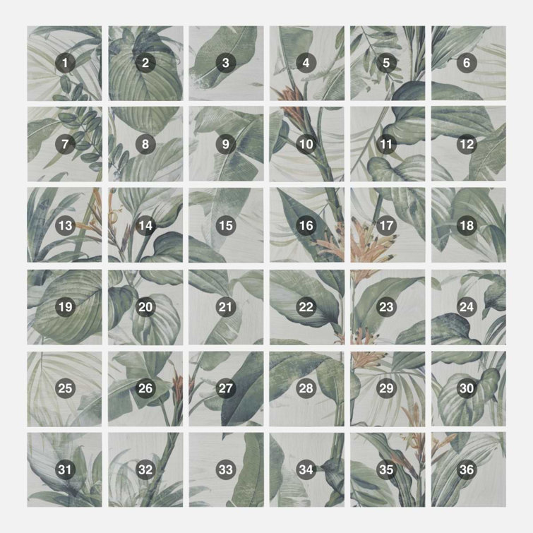 Spring Botanical Matte Porcelain 8" x 8" Tile Mural