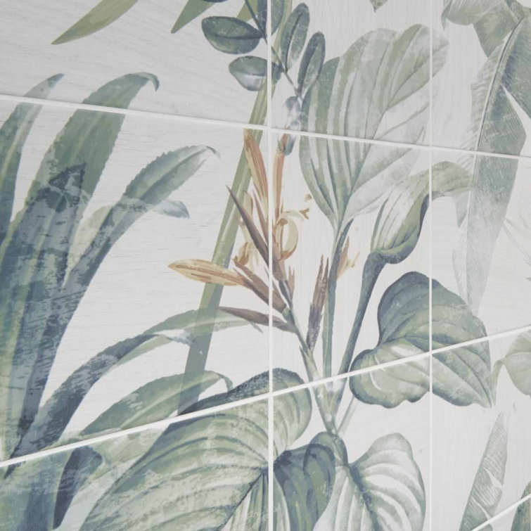 Spring Botanical Matte Porcelain 8" x 8" Tile Mural