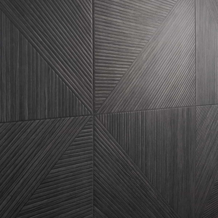 Charcoal Matte Porcelain Wood Look Rectangular Wall Tile