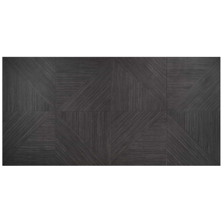 Charcoal Matte Porcelain Wood Look Rectangular Wall Tile