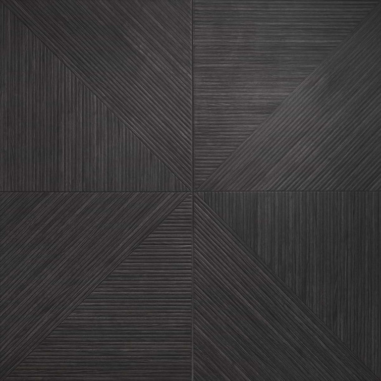 Charcoal Matte Porcelain Wood Look Rectangular Wall Tile