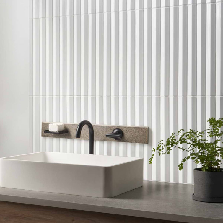 Apex 5" x 16" Ivory Polished Porcelain Wall Tile