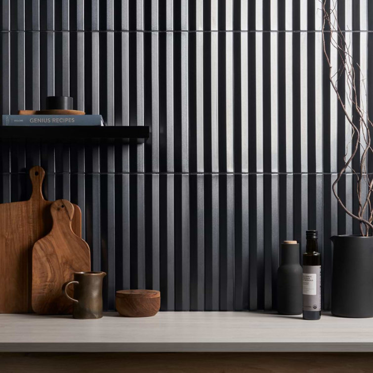 Apex 5" x 16" Gray 3D Polished Porcelain Wall Tile