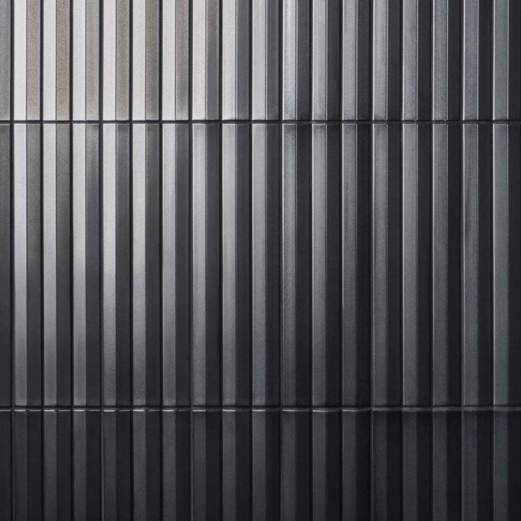 Apex 5" x 16" Gray 3D Polished Porcelain Wall Tile