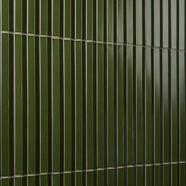 Apex Verde Green 5" x 16" 3D Polished Porcelain Wall Tile