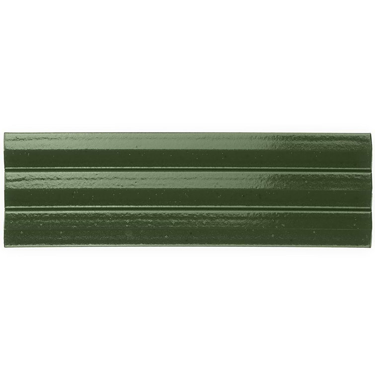 Apex Verde Green 5" x 16" 3D Polished Porcelain Wall Tile