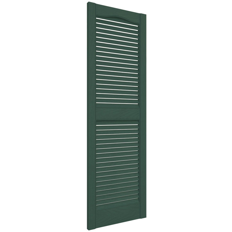 Forest Green Vinyl Louvered Decorative Shutters, 14.5x60