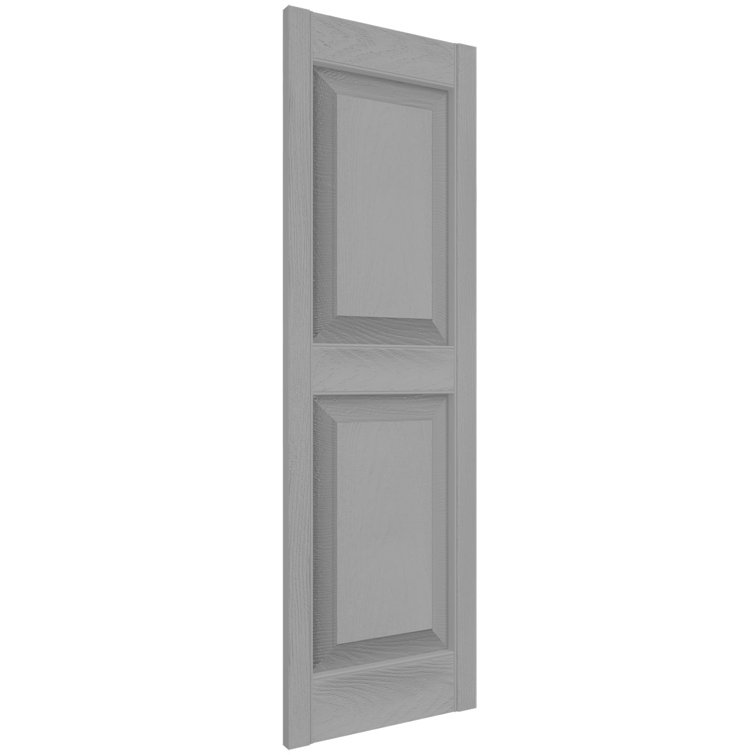 Gray Vinyl Raised Panel Shutters, 58" Height