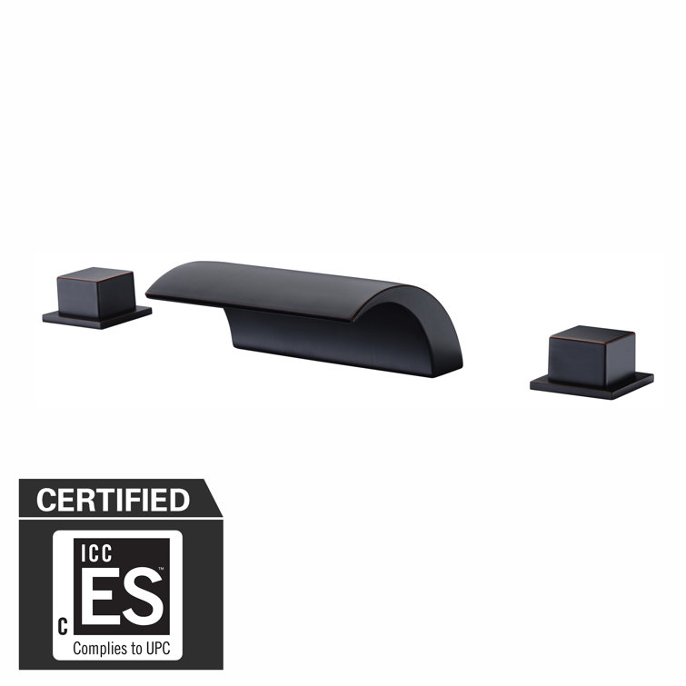 Oil Rubbed Bronze Modern Roman Tub Faucet with Stainless Steel Handles