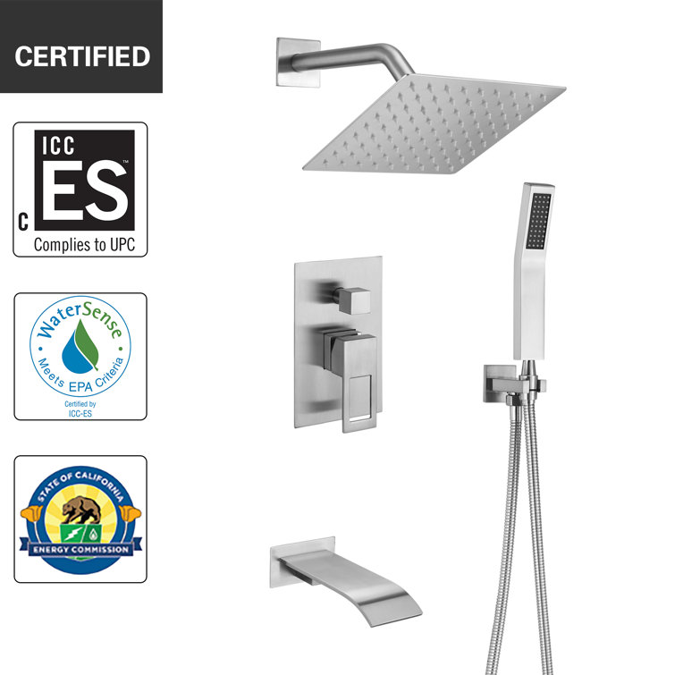 Brushed Nickel Multi-Head Wall-Mounted Shower System