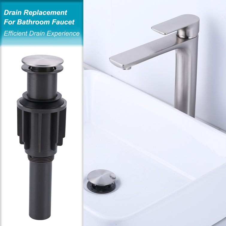 Brushed Nickel Pop-Up Drain Assembly for Bathroom Sink