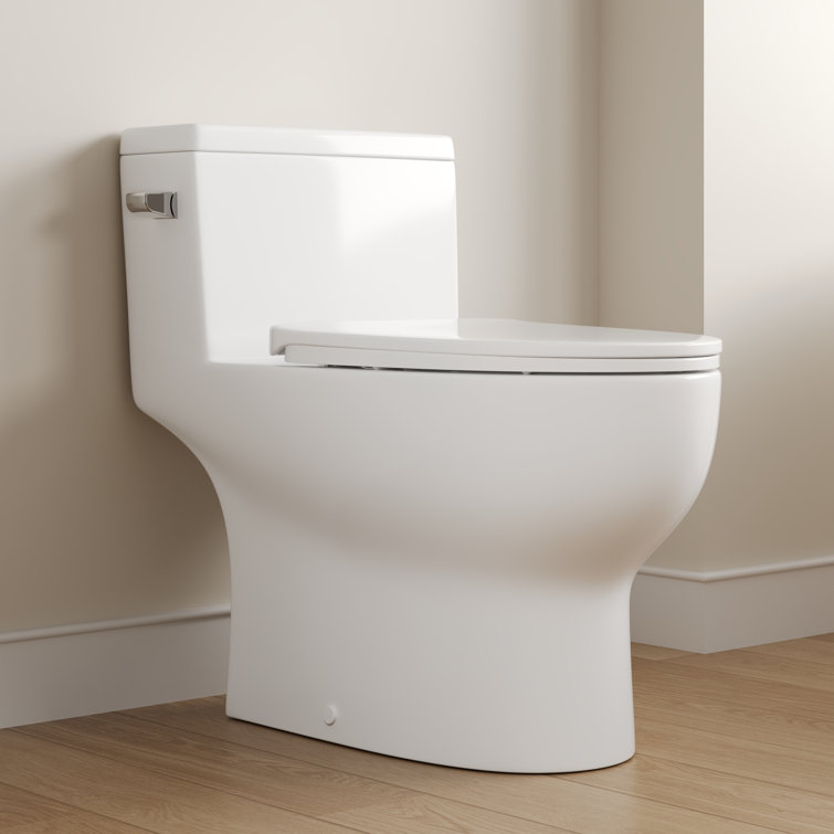 White Elongated One-Piece High Efficiency Toilet with ADA Seat