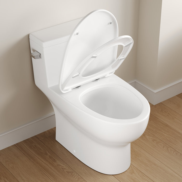 White Elongated One-Piece High Efficiency Toilet with ADA Seat