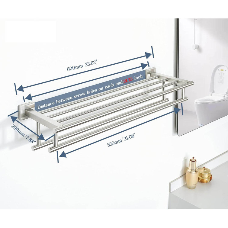 Brushed Nickel Stainless Steel Wall Mounted Double Towel Rack