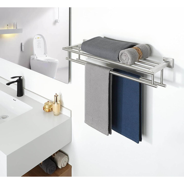 Brushed Nickel Stainless Steel Wall Mounted Double Towel Rack