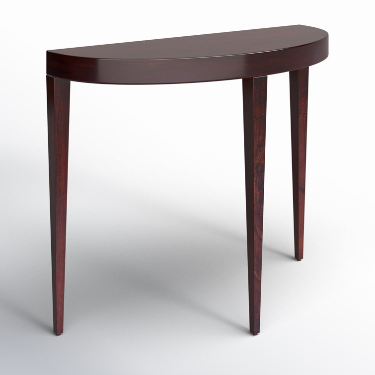 Ingrid Dark Brown Demilune Console Table with Storage