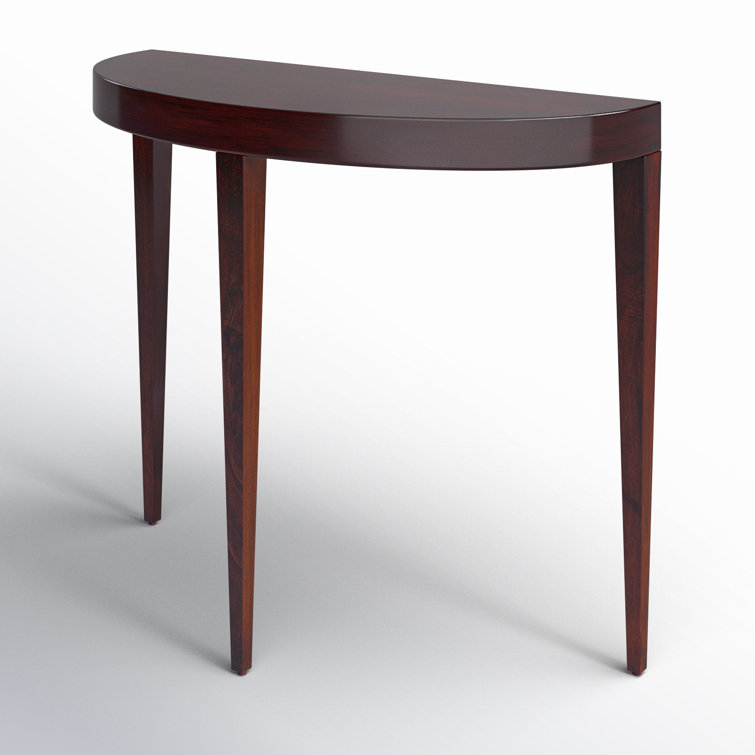 Ingrid Dark Brown Demilune Console Table with Storage