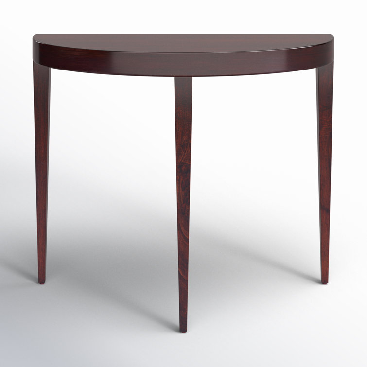 Ingrid Dark Brown Demilune Console Table with Storage