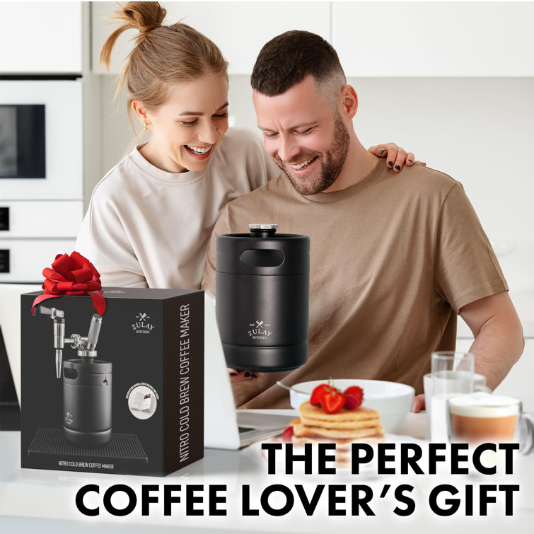 Black Stainless Steel Nitro Cold Brew Coffee Maker with Creamer Faucet