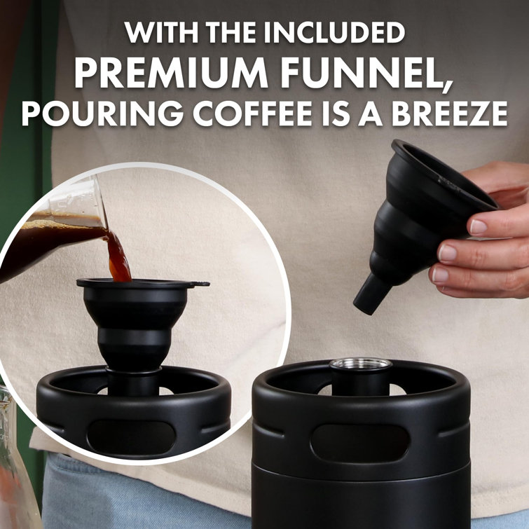 Black Stainless Steel Nitro Cold Brew Coffee Maker with Creamer Faucet