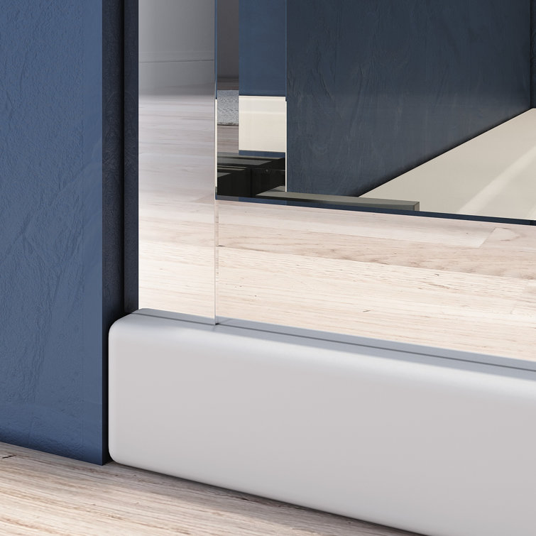 Chrome Frameless Double Sliding Shower Door with Clear Tempered Glass
