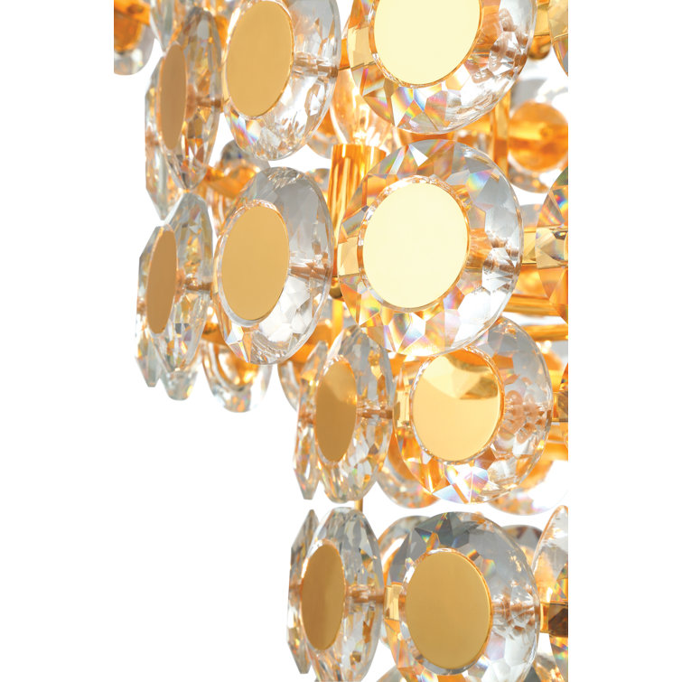 Gold and Clear Crystal 24-Light Drum Chandelier