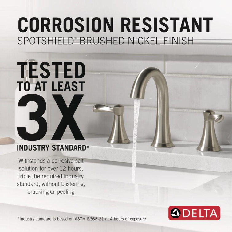 Esato Brushed Nickel Widespread 2-Handle Bathroom Faucet with Drain Assembly
