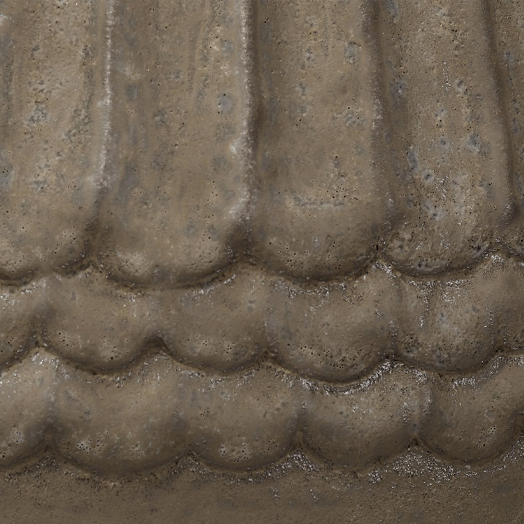 Taupe Porcelain Decorative Vase with Textured Design