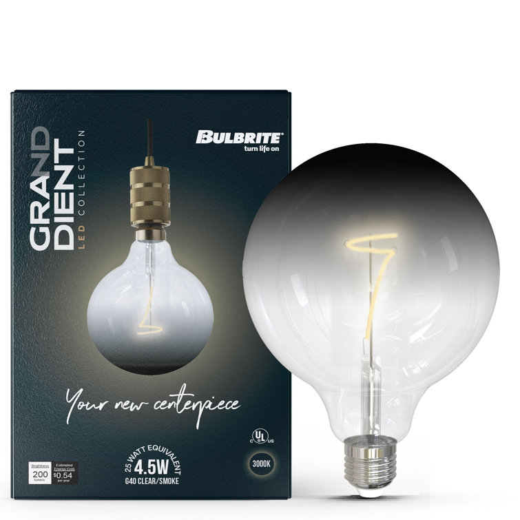 4.5 Watt Clear Glass Dimmable G40 Light Bulb with Medium Base
