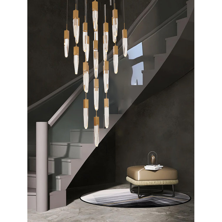 Aaleiah Black 27.5" Metal Chandelier with Iceberg Bubble Crystals