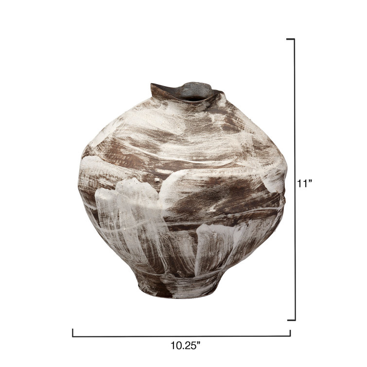Handcrafted Ceramic Decorative Vase with Organic Swirls