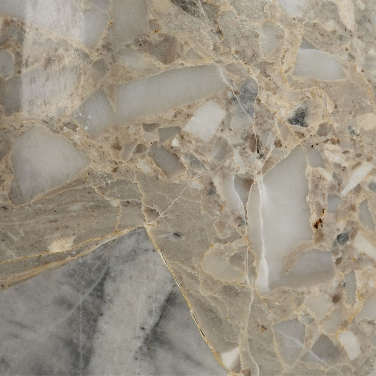 Natural Travertine Table Lamp with White Linen Shade