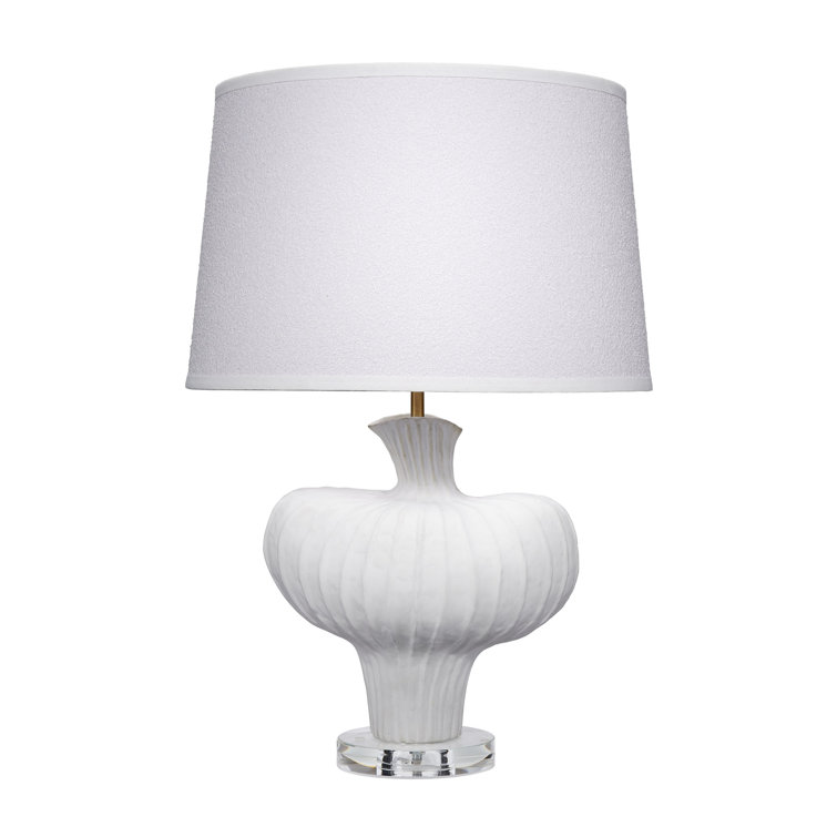 White Ceramic Table Lamp with Polyester Shade