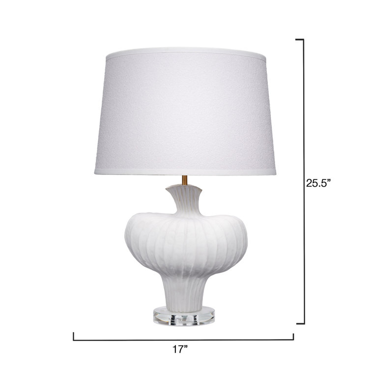 White Ceramic Table Lamp with Polyester Shade