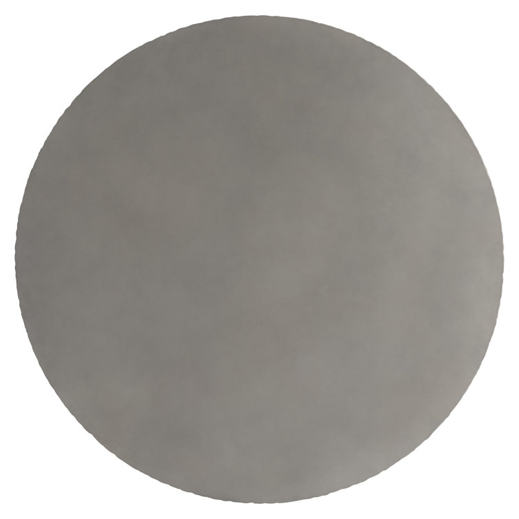 Gray Concrete and Teak Round Outdoor Dining Table