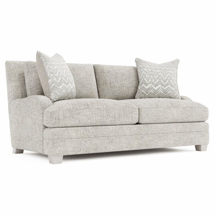 Beige Fabric Loveseat with Down Fill Cushions