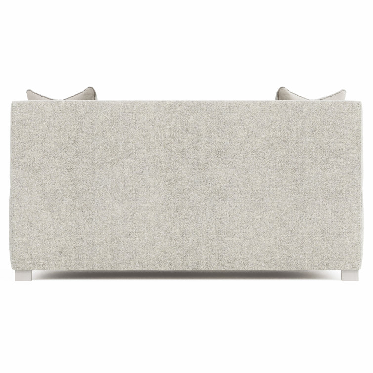 Beige Fabric Loveseat with Down Fill Cushions