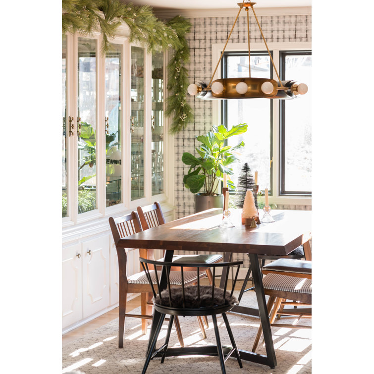 Marilyn 32'' Vintage Brass Globe-Shaped Plug-in Chandelier