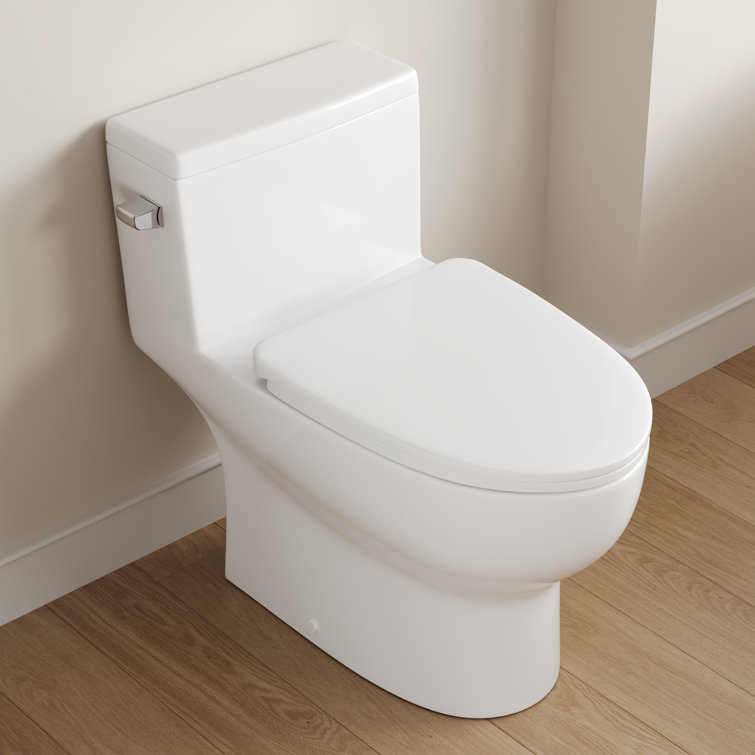 White Elongated One-Piece High Efficiency Toilet with ADA Seat