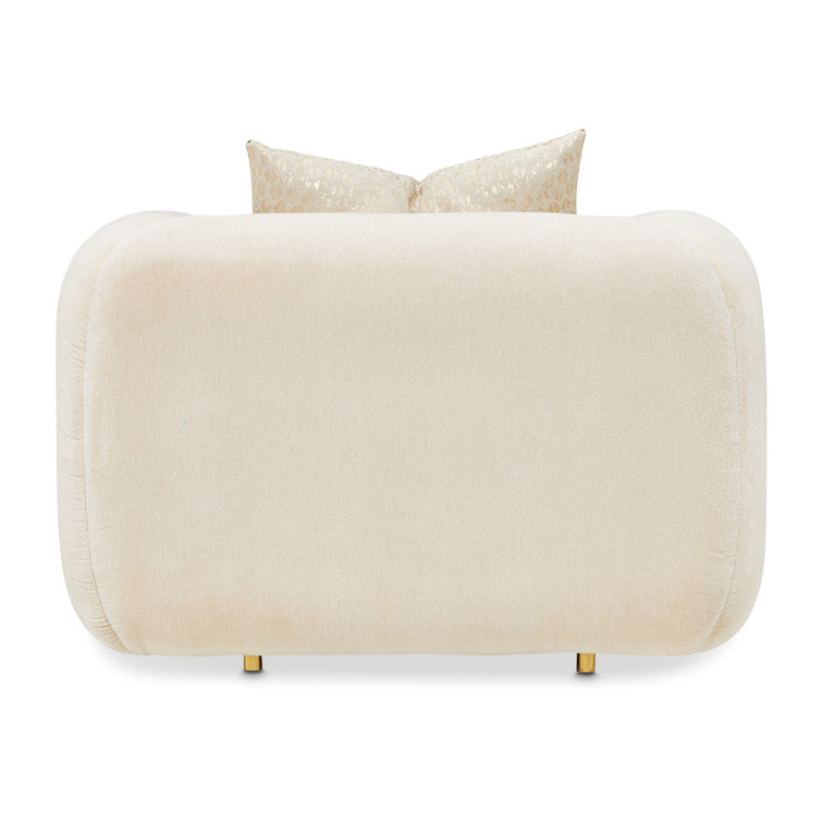 Luxurious Gold and Crepe Chenille Accent Chair with Beech Wood Frame